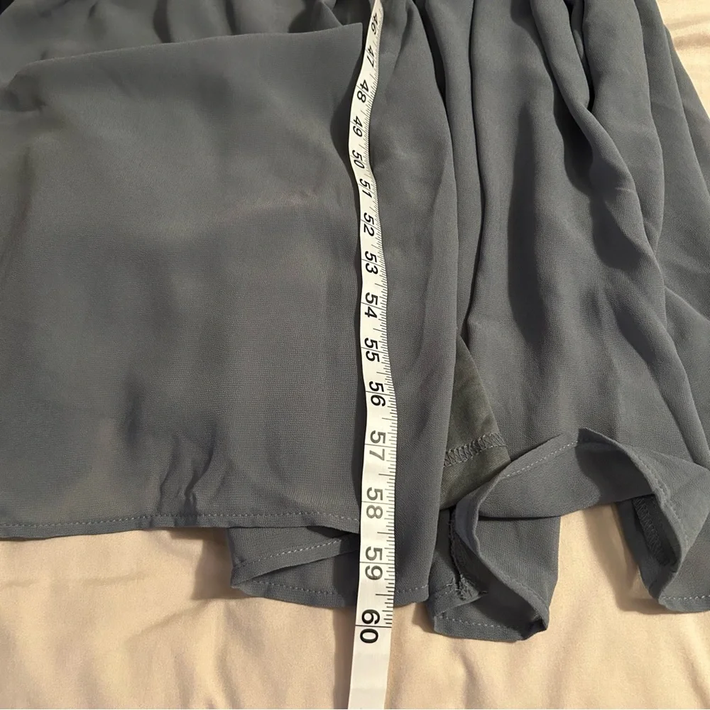 Baltic Born Kristina Dusty Blue Flowy Wrap Tie Slit Maxi Dress Womens Size 1XL - Picture 11 of 11